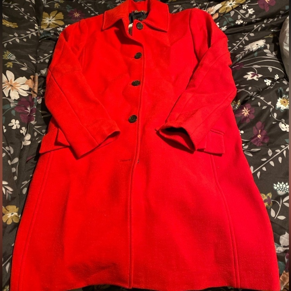 J.Crew Topcoat with ruffle pockets in Italian double cloth wool Petite 0